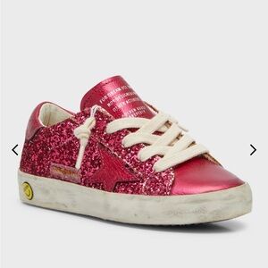 Golden Goose Toddler/Kids Superstar Pink Glitter Low-Top Sneaker - Excellent
